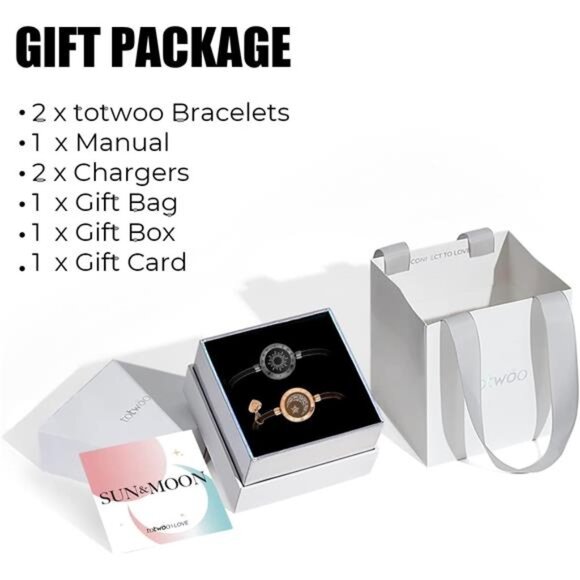 TOTWOO Long Distance Touch Bracelets for Couples, Vibration & Light up for Love - Picture 6 of 7